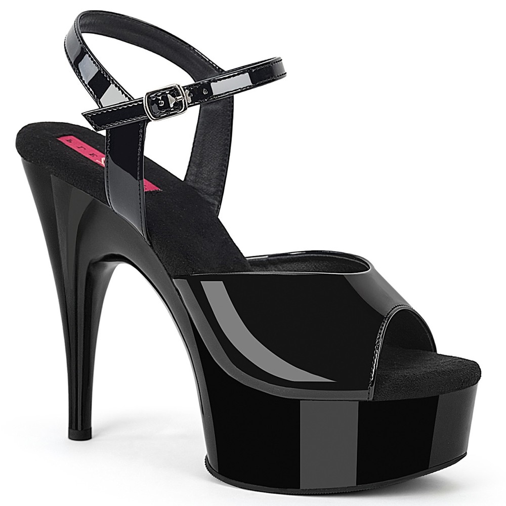 Pleaser Pink Label - REVEL609 Plateau hakken - Zwart Product image